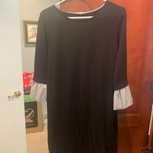 Black Work Dress with faux blouse sleeve detail